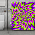 Green Big Bang Moving Optical Illusion Polyester Shower Curtain