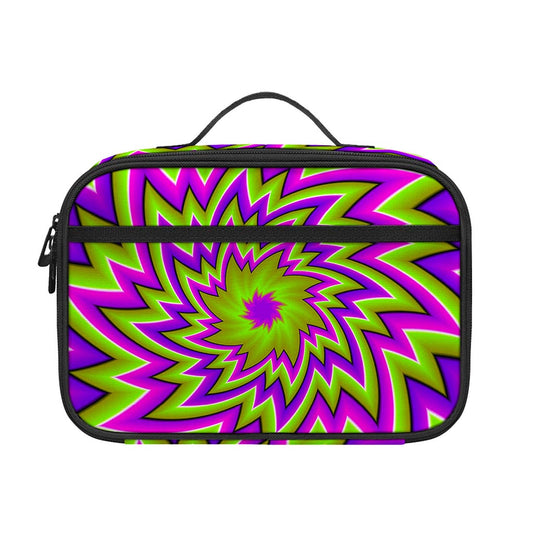 Green Big Bang Moving Optical Illusion Portable Lunch Bag