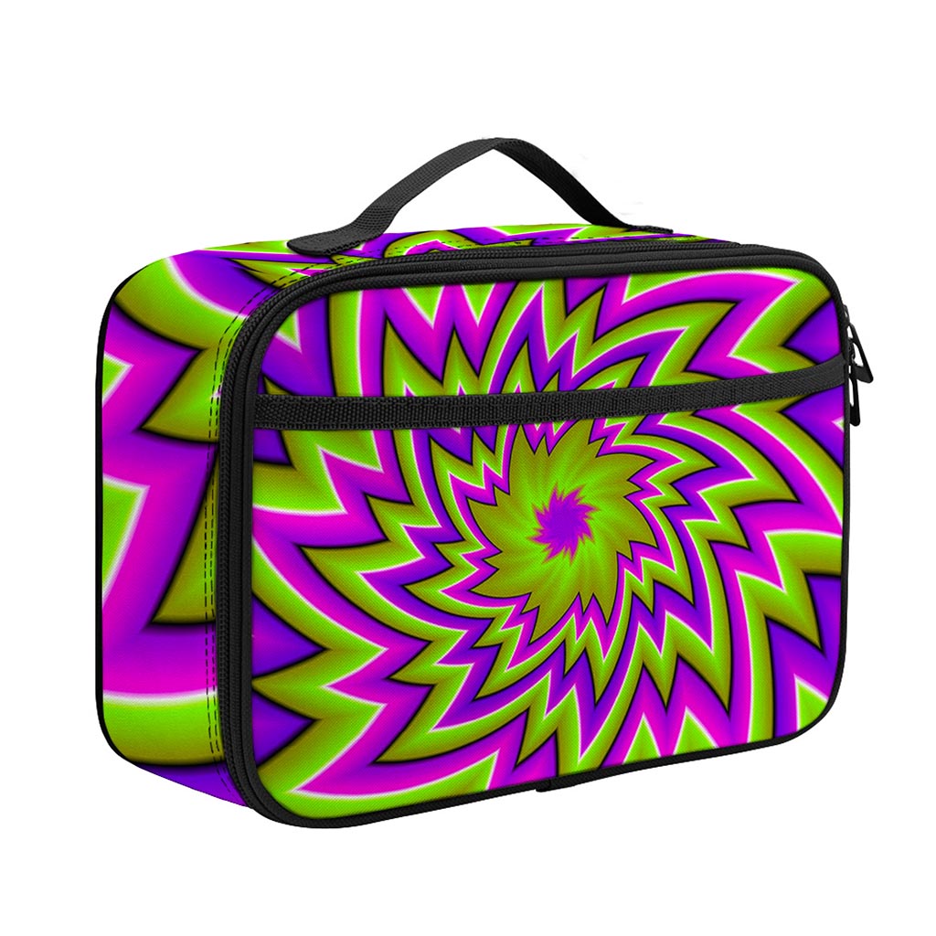 Green Big Bang Moving Optical Illusion Portable Lunch Bag