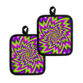 Green Big Bang Moving Optical Illusion Pot Holders