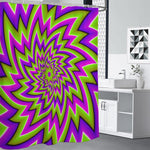 Green Big Bang Moving Optical Illusion Premium Shower Curtain