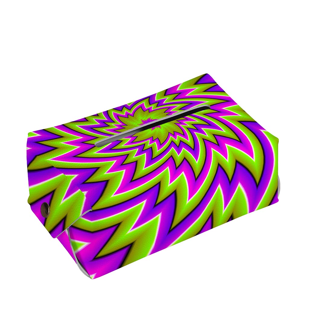 Green Big Bang Moving Optical Illusion Rectangle Tissue Box Cover