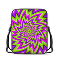 Green Big Bang Moving Optical Illusion Rectangular Crossbody Bag