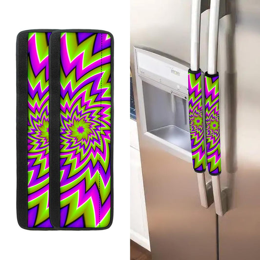 Green Big Bang Moving Optical Illusion Refrigerator Handle Covers