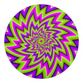 Green Big Bang Moving Optical Illusion Round Blanket