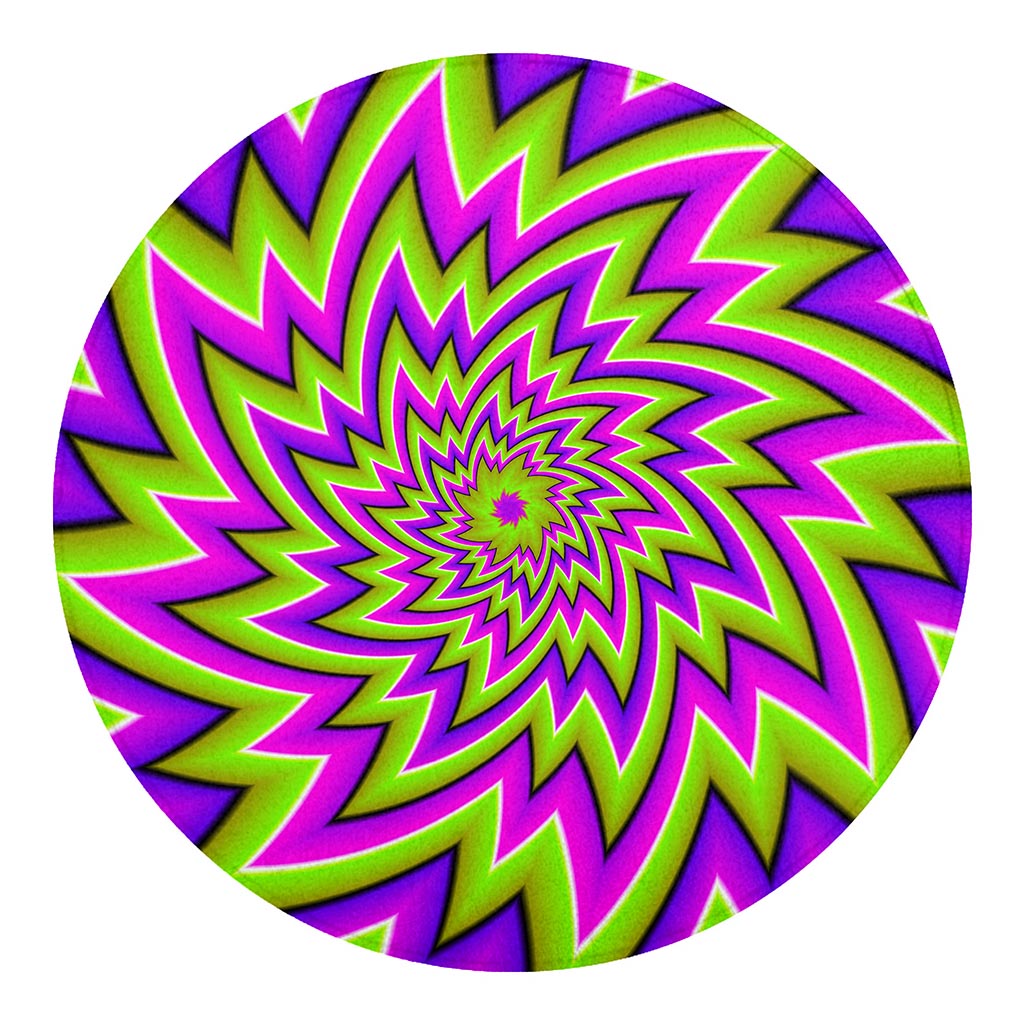Green Big Bang Moving Optical Illusion Round Blanket