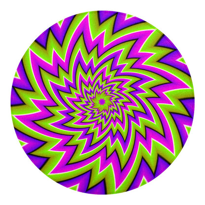 Green Big Bang Moving Optical Illusion Round Blanket
