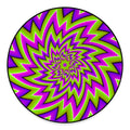 Green Big Bang Moving Optical Illusion Round Floor Mat