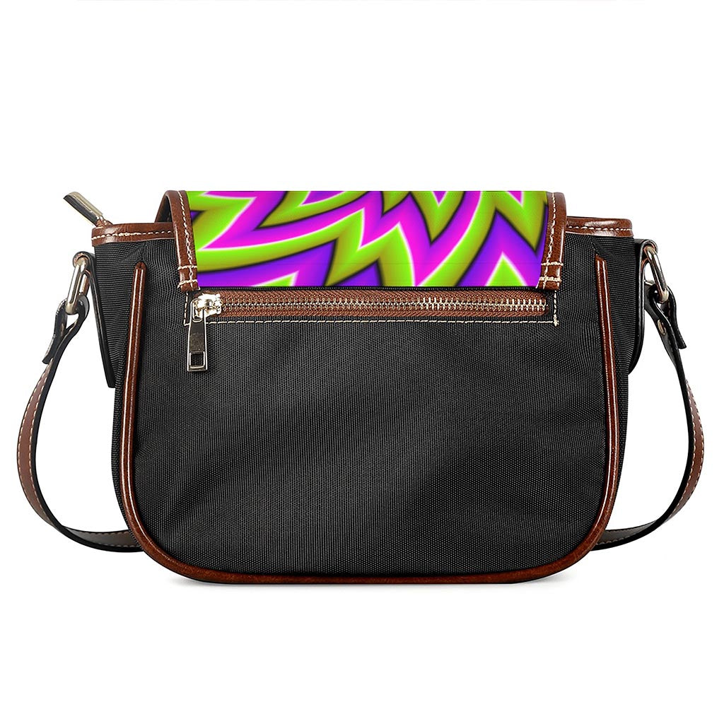Green Big Bang Moving Optical Illusion Saddle Bag