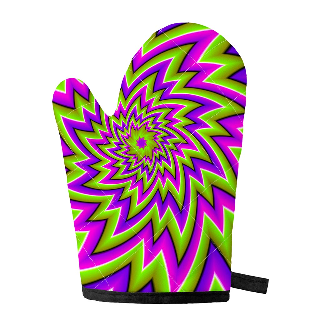 Green Big Bang Moving Optical Illusion Single Oven Mitt