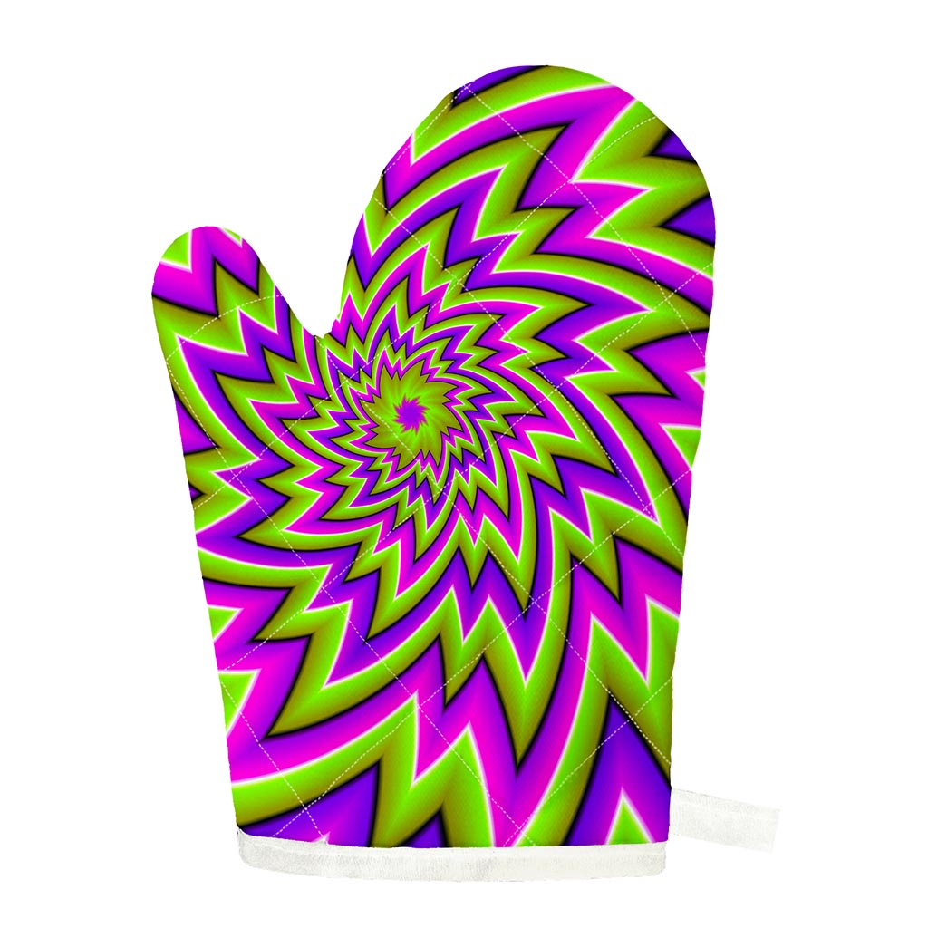 Green Big Bang Moving Optical Illusion Single Oven Mitt