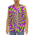 Green Big Bang Moving Optical Illusion Sleeveless Baseball Jersey