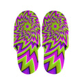 Green Big Bang Moving Optical Illusion Slippers
