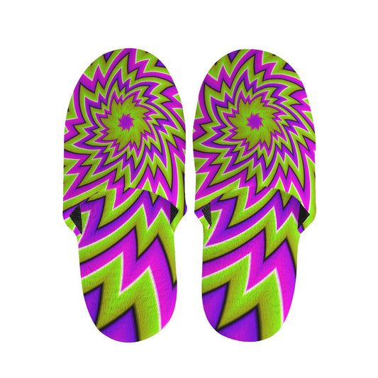 Green Big Bang Moving Optical Illusion Slippers