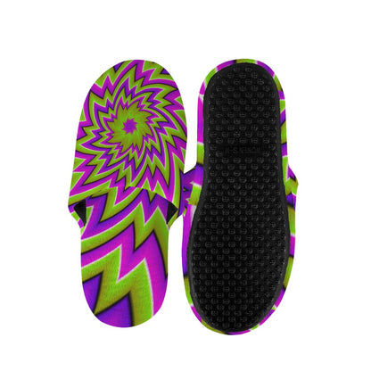 Green Big Bang Moving Optical Illusion Slippers