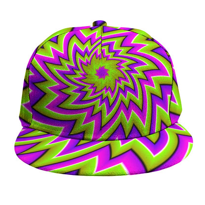 Green Big Bang Moving Optical Illusion Snapback Cap