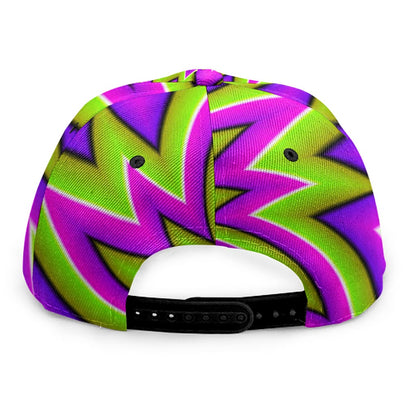 Green Big Bang Moving Optical Illusion Snapback Cap