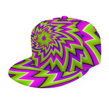 Green Big Bang Moving Optical Illusion Snapback Cap