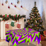 Green Big Bang Moving Optical Illusion Tablecloth