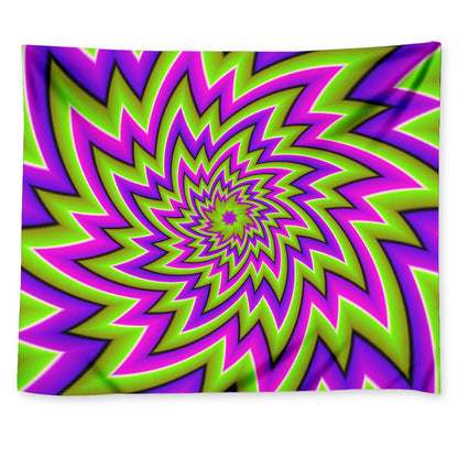 Green Big Bang Moving Optical Illusion Tapestry