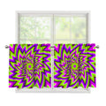 Green Big Bang Moving Optical Illusion Tier Curtains