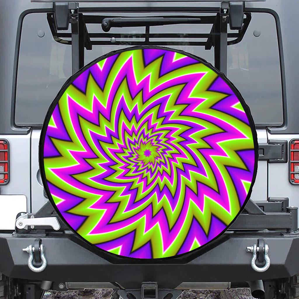 Green Big Bang Moving Optical Illusion Tire Cover