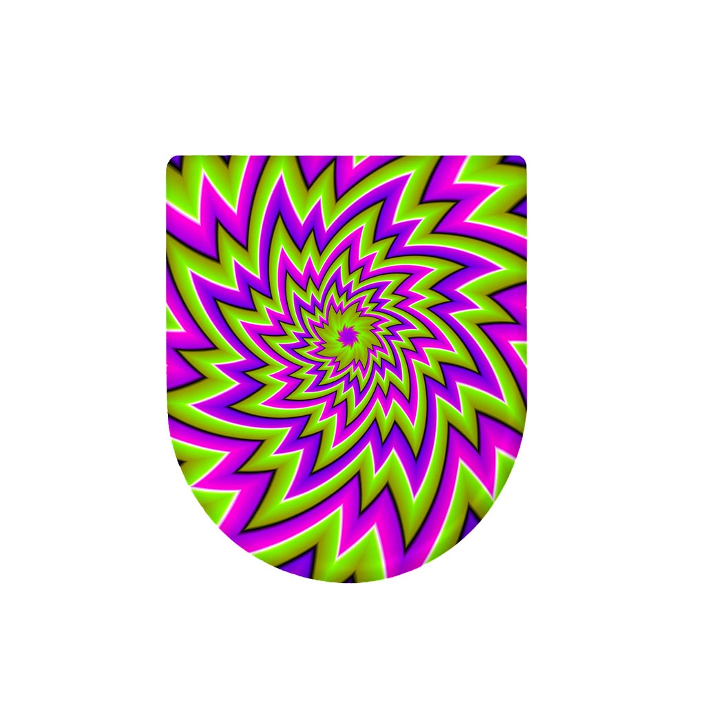 Green Big Bang Moving Optical Illusion Toilet Lid Cover