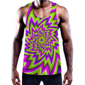 Green Big Bang Moving Optical Illusion Men's Workout Tank Top