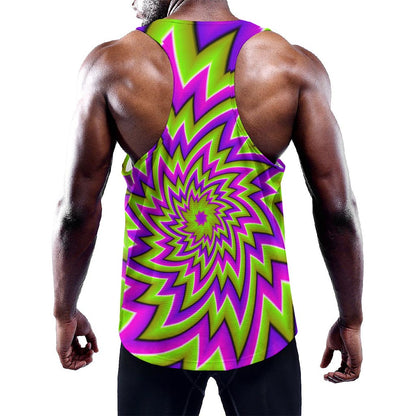 Green Big Bang Moving Optical Illusion Training Tank Top