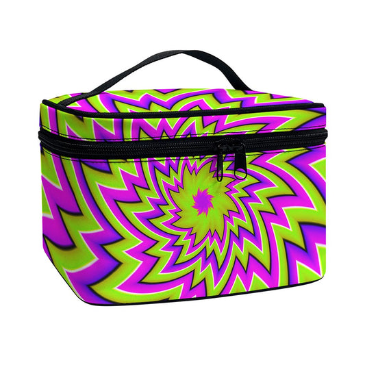 Green Big Bang Moving Optical Illusion Travel Makeup Bag