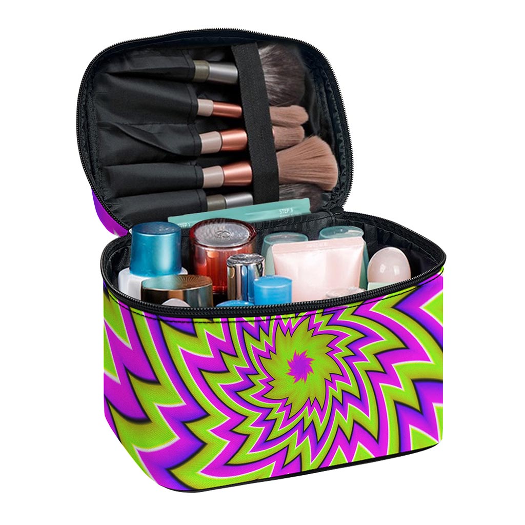 Green Big Bang Moving Optical Illusion Travel Makeup Bag