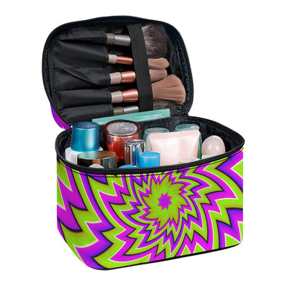 Green Big Bang Moving Optical Illusion Travel Makeup Bag