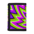 Green Big Bang Moving Optical Illusion Trifold Wallet