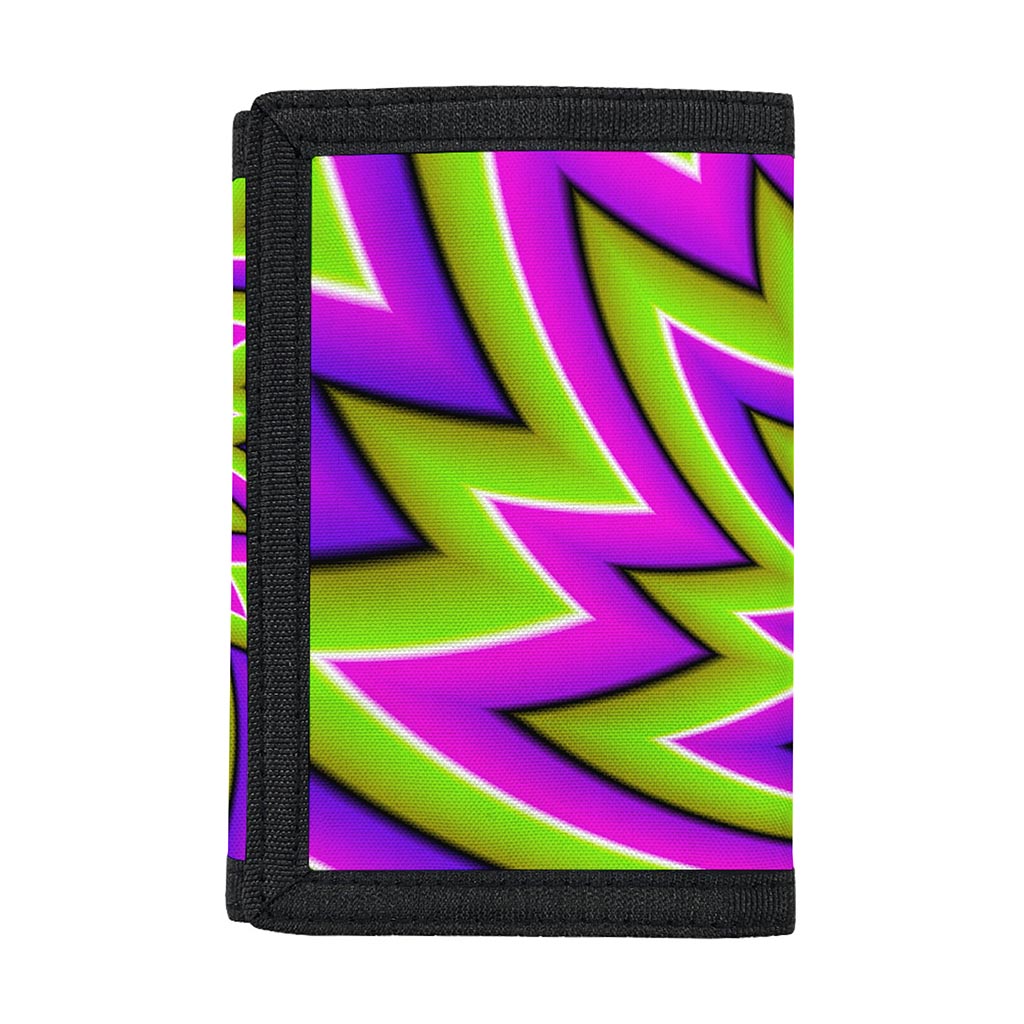 Green Big Bang Moving Optical Illusion Trifold Wallet