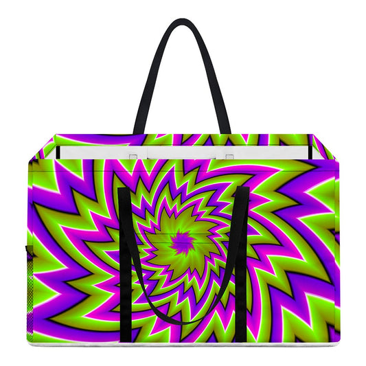 Green Big Bang Moving Optical Illusion Utility Tote Bag