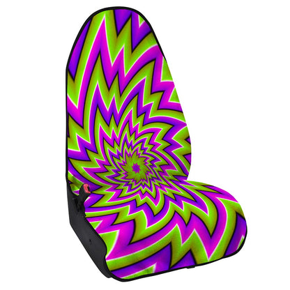 Green Big Bang Moving Optical Illusion Waterproof Car Seat Cover