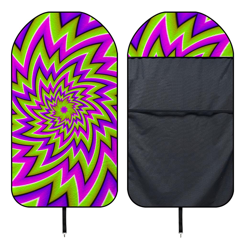 Green Big Bang Moving Optical Illusion Waterproof Car Seat Cover