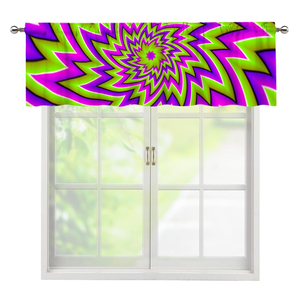 Green Big Bang Moving Optical Illusion Window Valance
