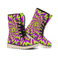 Green Big Bang Moving Optical Illusion Winter Boots