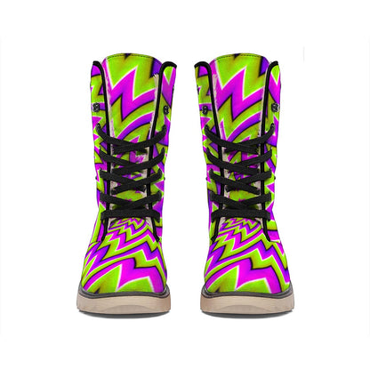 Green Big Bang Moving Optical Illusion Winter Boots