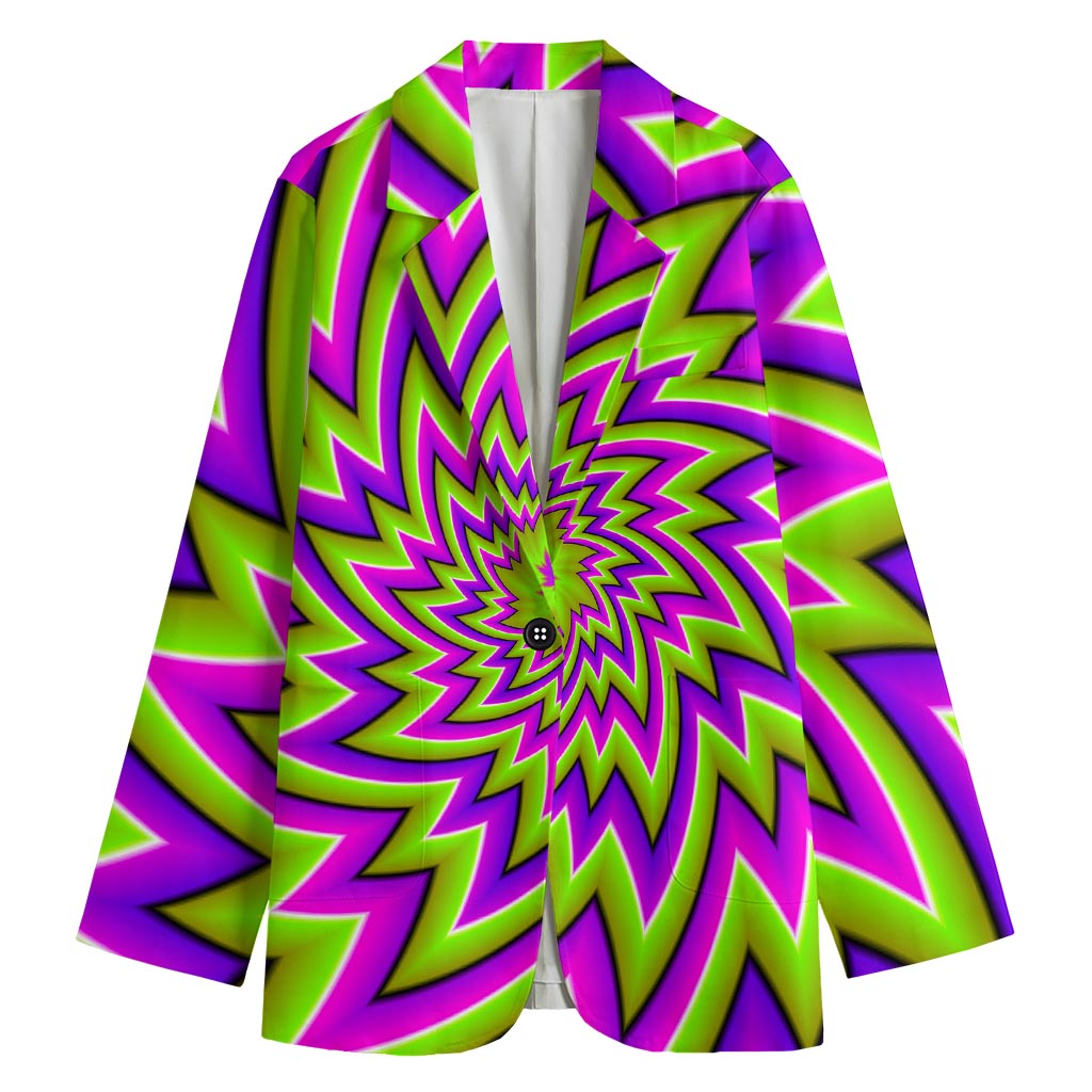 Green Big Bang Moving Optical Illusion Women's Cotton Blazer