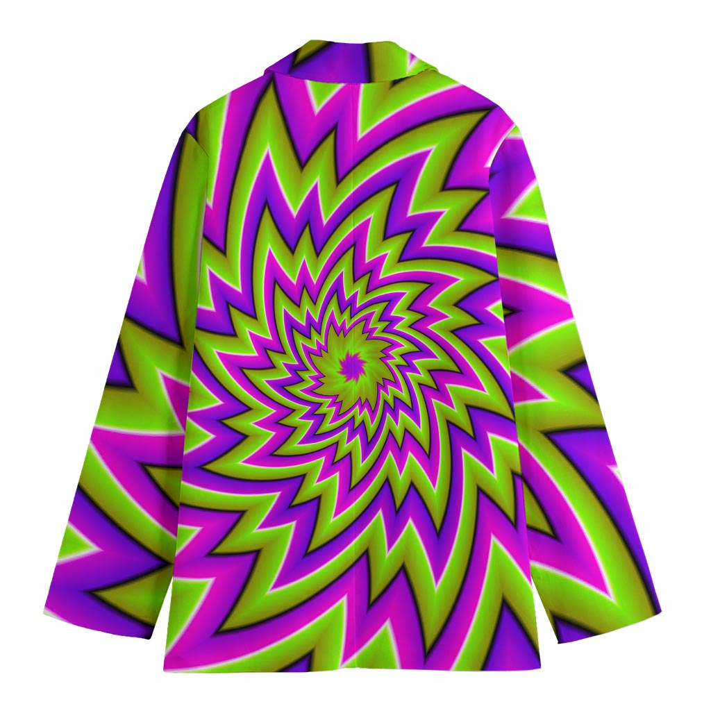 Green Big Bang Moving Optical Illusion Women's Cotton Blazer