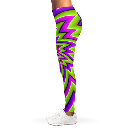 Green Big Bang Moving Optical Illusion Women's Leggings