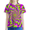 Green Big Bang Moving Optical Illusion Women's Polo Shirt