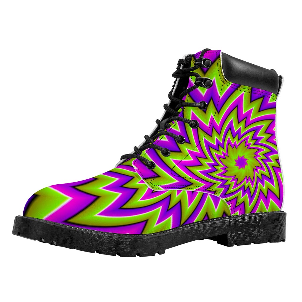 Green Big Bang Moving Optical Illusion Work Boots