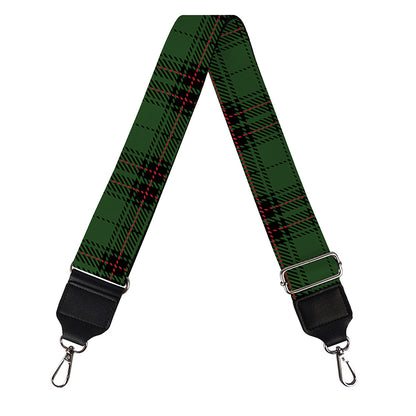 Green Black And Red Tartan Pattern Print Bag Strap