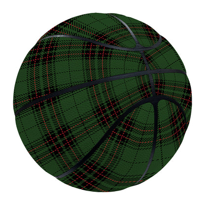 Green Black And Red Tartan Pattern Print Basketball