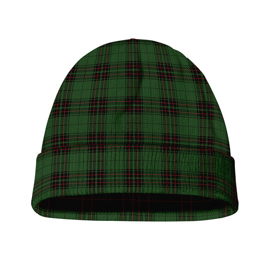 Green Black And Red Tartan Pattern Print Beanie