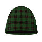 Green Black And Red Tartan Pattern Print Beanie