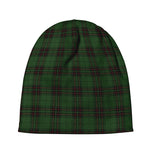 Green Black And Red Tartan Pattern Print Beanie